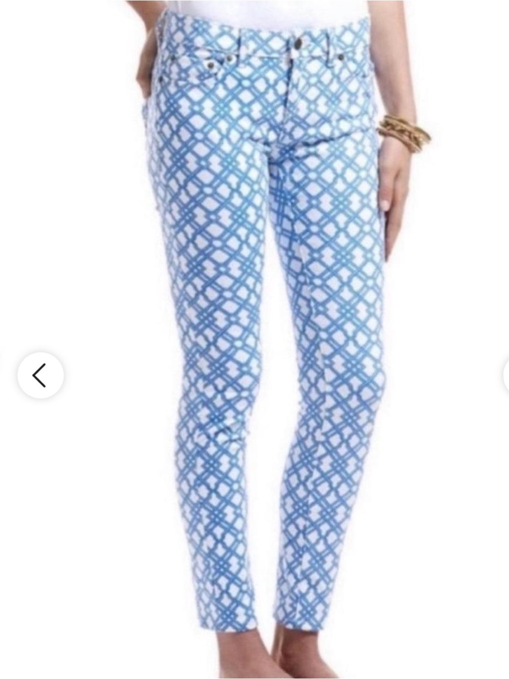 Vineyard Vines Blue and White Geometric Print Jeans